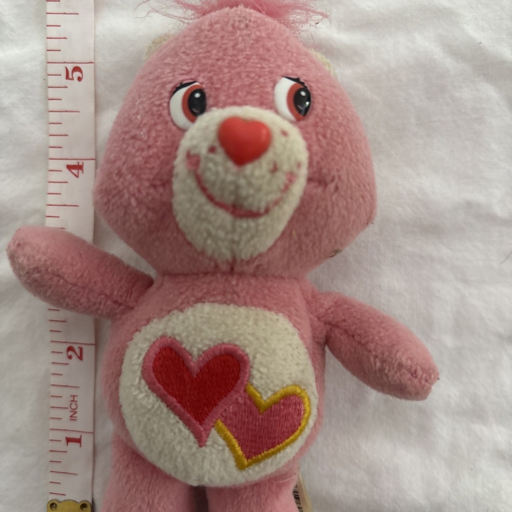 Vintage Care Bears Mini Love A Lot Backpack Clip on Plush Stuffed 5" 2002 - Picture 4 of 8